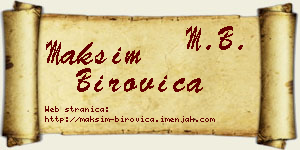 Maksim Birovica vizit kartica